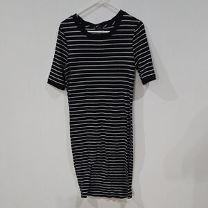 Rue21 Sz Large Womens  Black and White Striped Midi Dress